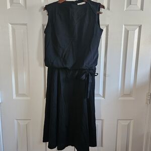 Butte Knit Women Dress VTG 16 Union Made USA Wool Blouson Deadstock Midi Retro